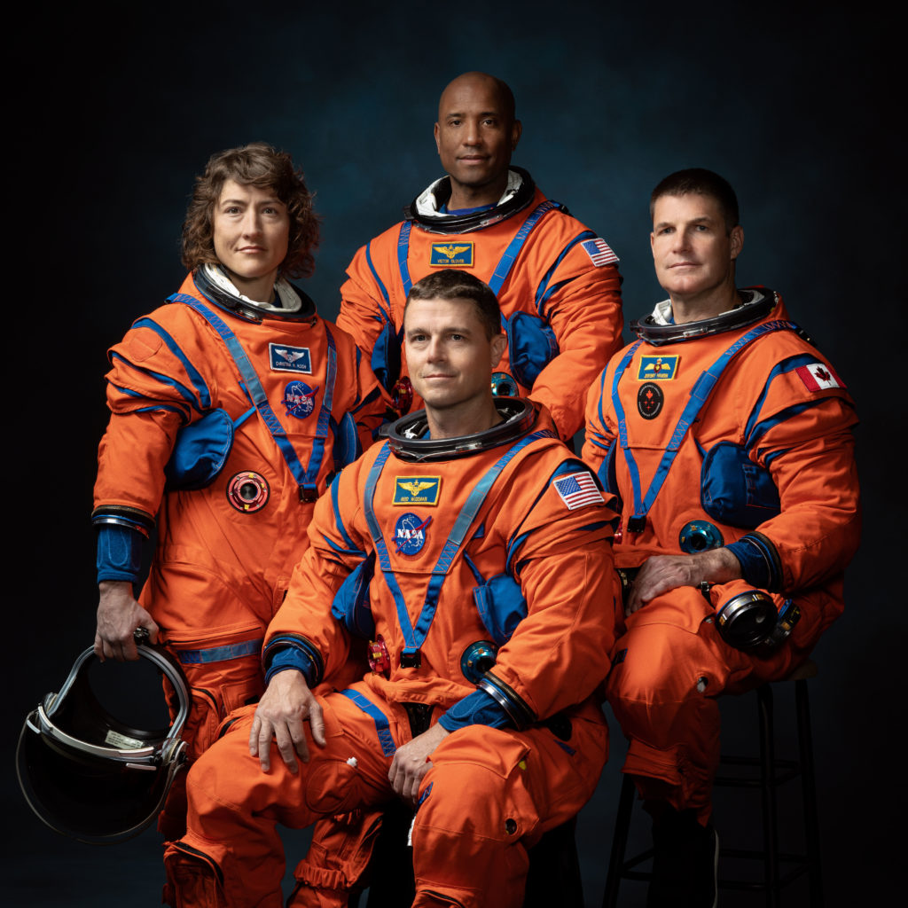 NASA astronauts Christina Koch, Victor Glover, Reid Wiseman and Canadian Space Agency astronaut Jeremy Hansen.